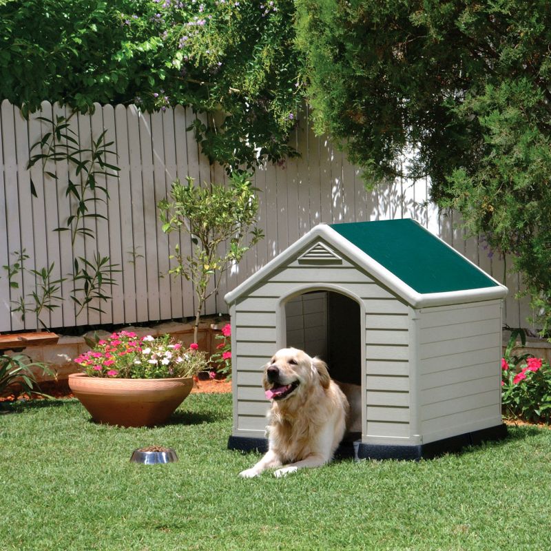 Keter Dog House BeigeGreen H 099m x W 099m x D 095m Home Delivered
