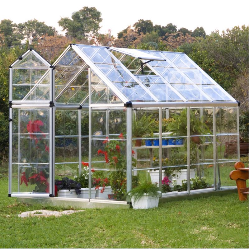 Model 8x6 Snap and Grow Single Door Greenhouse Aluminium Frame Base Polycarbonate Glazing