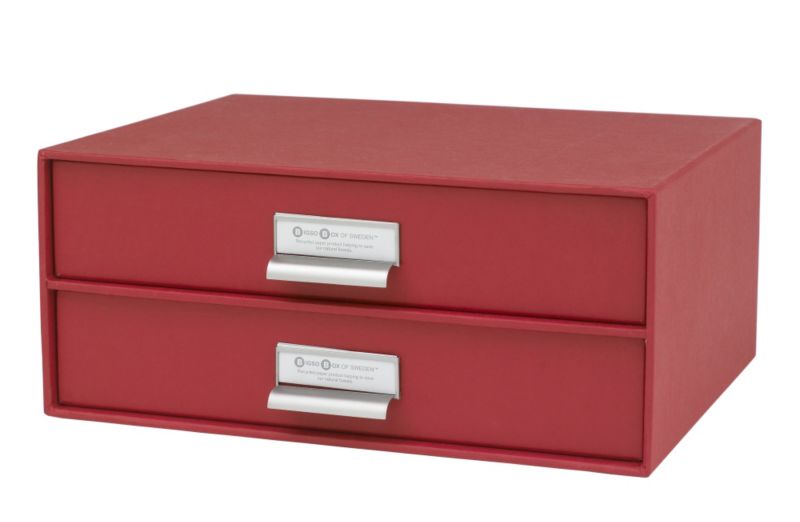 Bigso 2 Drawer Chest A4 Red