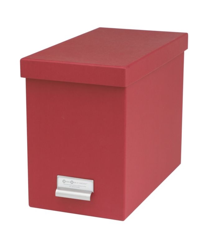 Bigso Filebox With 8 Hanging Files Red