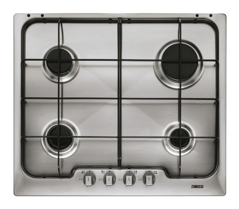 Zanussi 4 Burner Gas Hob Stainless Steel ZGF640ITX H17 x W594 x D510mm