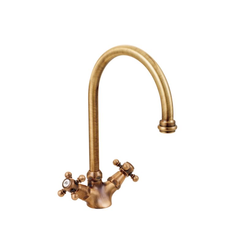 Florence Monobloc Tap Antique Brass Effect
