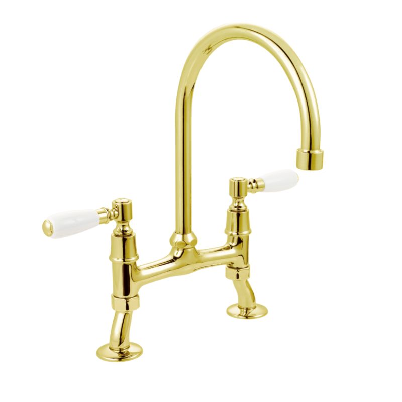 Prague Bridge Mixer Polished Brass Finish