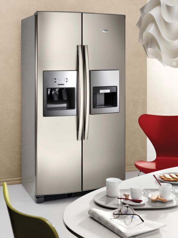 Whirlpool Premium Side By Side Fridge Freezer With Built In Espresso Coffee Maker Stainless Steel 20RID4