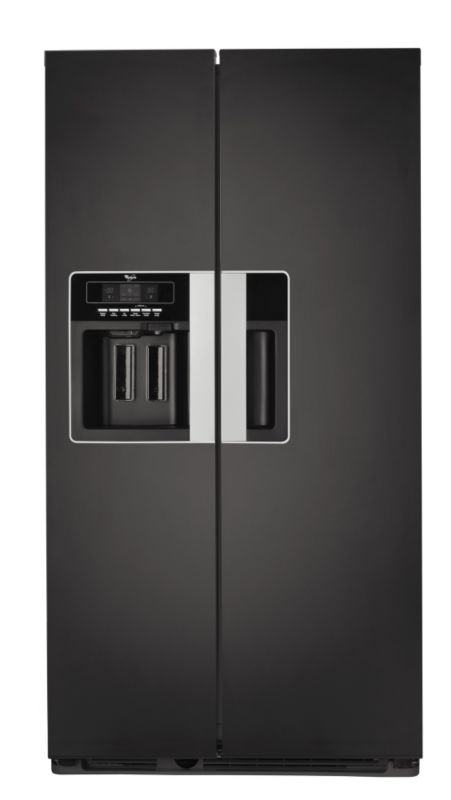Save on this Whirlpool Nova Side by Side Fridge Freezer Black Glass Look WSN5554 A+N