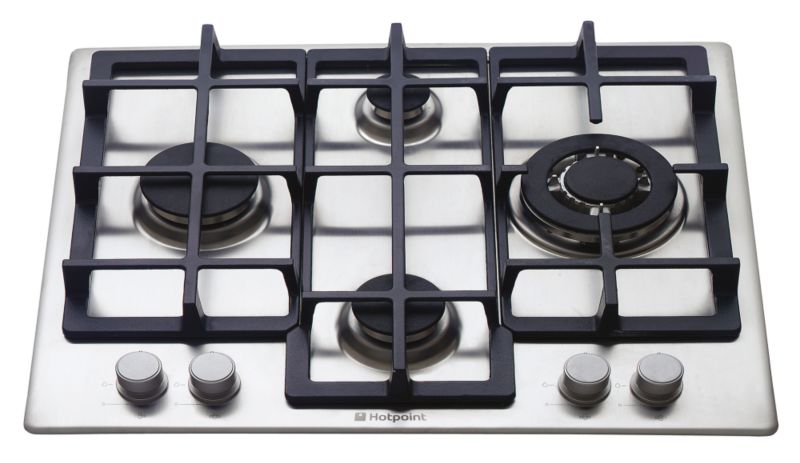 Hotpoint Experience Line 60cm 4 Burner Gas Hob Stainless Steel GE641TX