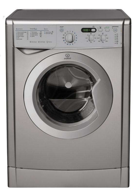 Indesit 7kg 1400 Spin Washing Machine Silver Effect IWD7165S H850 x W595 x D535mm