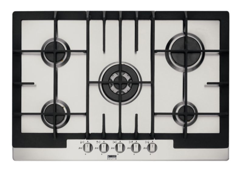 Zanussi 75cm Wide 5 Burner Gas Hob Stainless Steel ZGS782ICTX