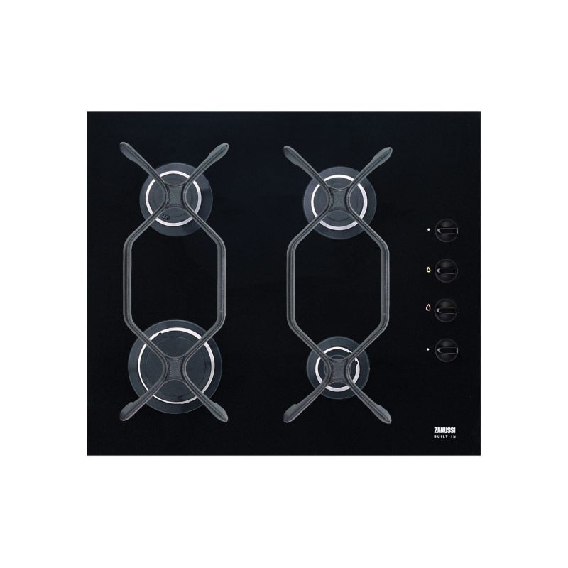 Zanussi 60cm 4 Burner Gas On Glass Hob Black ZGG642CN