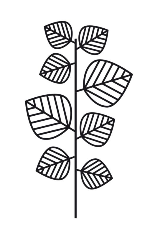 Flock Leaves Giant Wallsticker Black 70X100Cm - Product image.