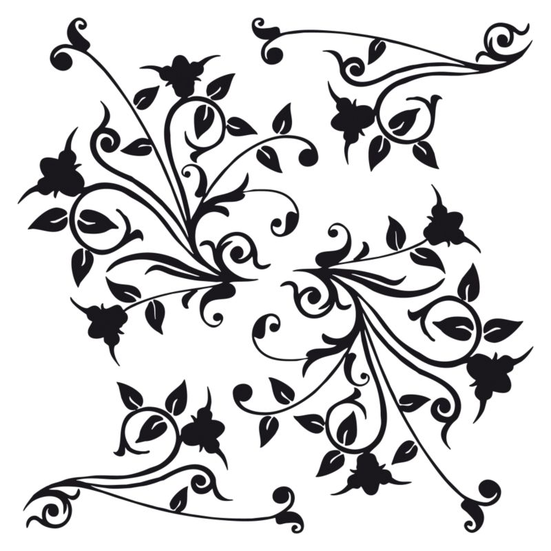Glow In The Dark Ornate Ceiling Rose Ceiling Sticker Black 31X31Cm - Product image.