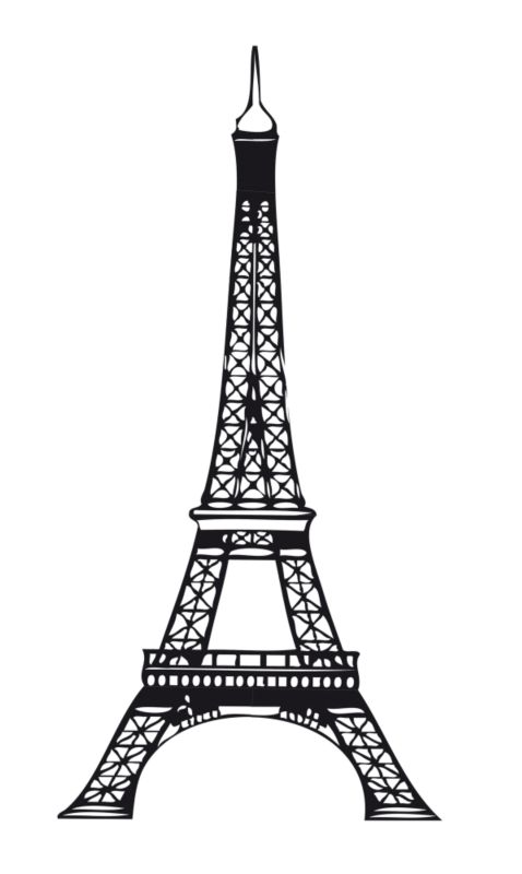 Glow In The Dark Eiffel Tower Wallsticker Black 35X100Cm - Product image.