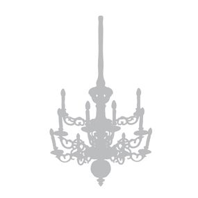Glow In The Dark Chandelier Wallsticker Silver 35X100Cm - Product image.