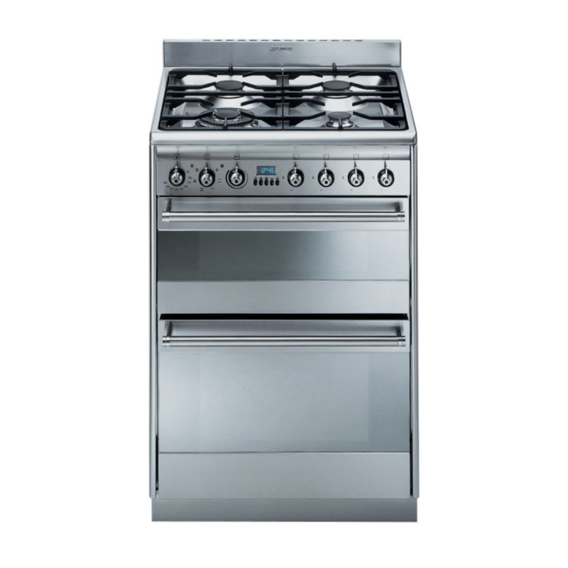 Smeg Double Oven And Gas Hob Stainless Steel SUK62MFX5 600mm