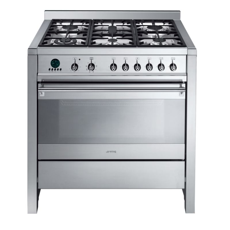 Smeg Mutlifunction Oven With Gas Hob Stainless Steel A16 900mm