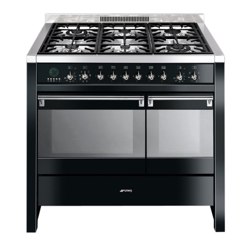 Save on this Smeg Multifunction Electric Double Oven With Gas Hob Gloss Black A2BL-6 1000mm