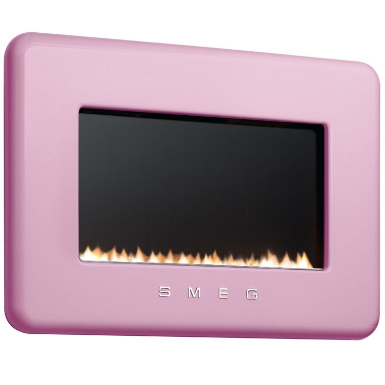 Smeg Retro Flueless Gas Fire Pink