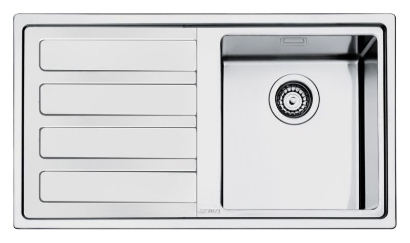 Smeg Single Bowl Left Hand Sink Stainless Steel