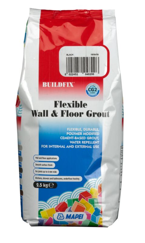 Buildfix Flexible Wall and Floor Grout Black 25kg