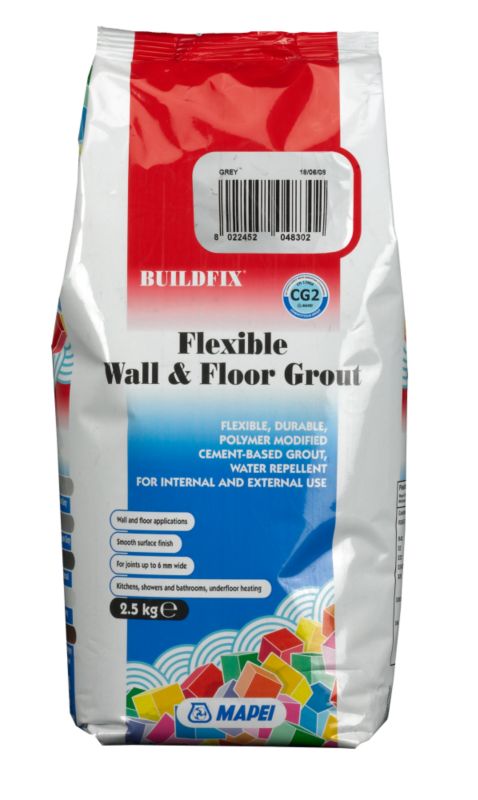 Buildfix Flexible Wall and Floor Grout Grey 25kg