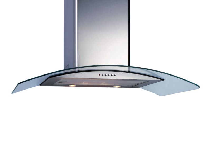 Deluxe Curved Glass Hood GHD71SS Stainless Steel