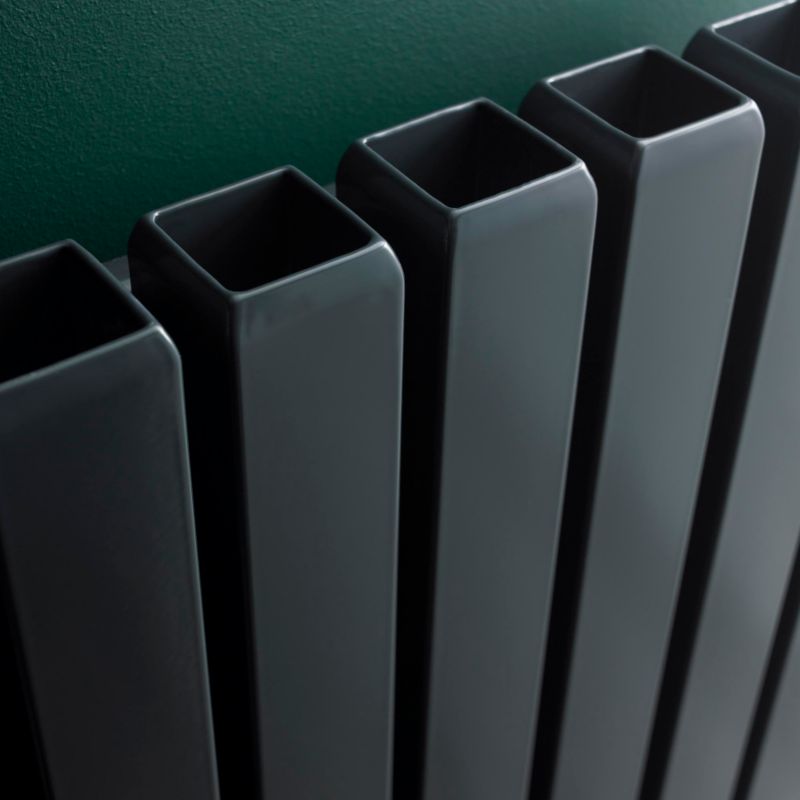 Alternative image for Vulkan Square Radiator Anthracite Grey (H)1800 x (W)435 x (D)125mm
