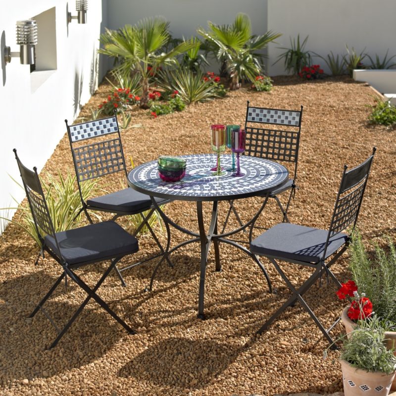 BandQ Murcia Dining Set - Round Table and 4 Chairs
