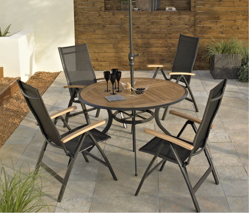 BandQ Bali 4 Seater Dining Set - Round Table and