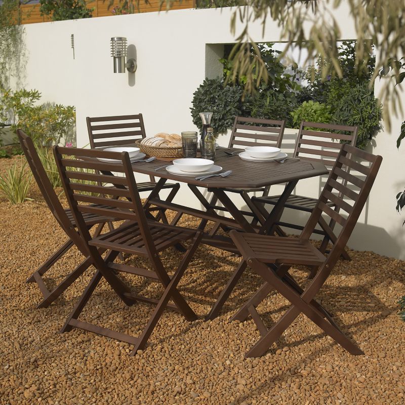 BandQ Romsey Dining Set - Table and 6 Chairs