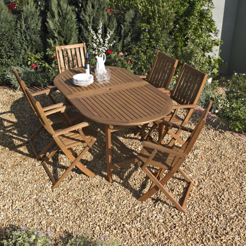 BandQ Chichester Dining Set - Oval Extending