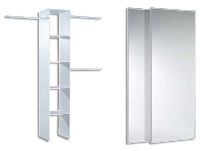 Unbranded White Mirrored Sliding Wardrobe Doors and