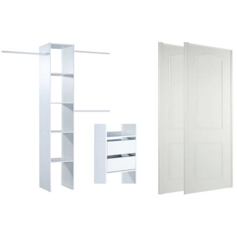 Unbranded White Cathedral Arch Sliding Wardrobe Doors and