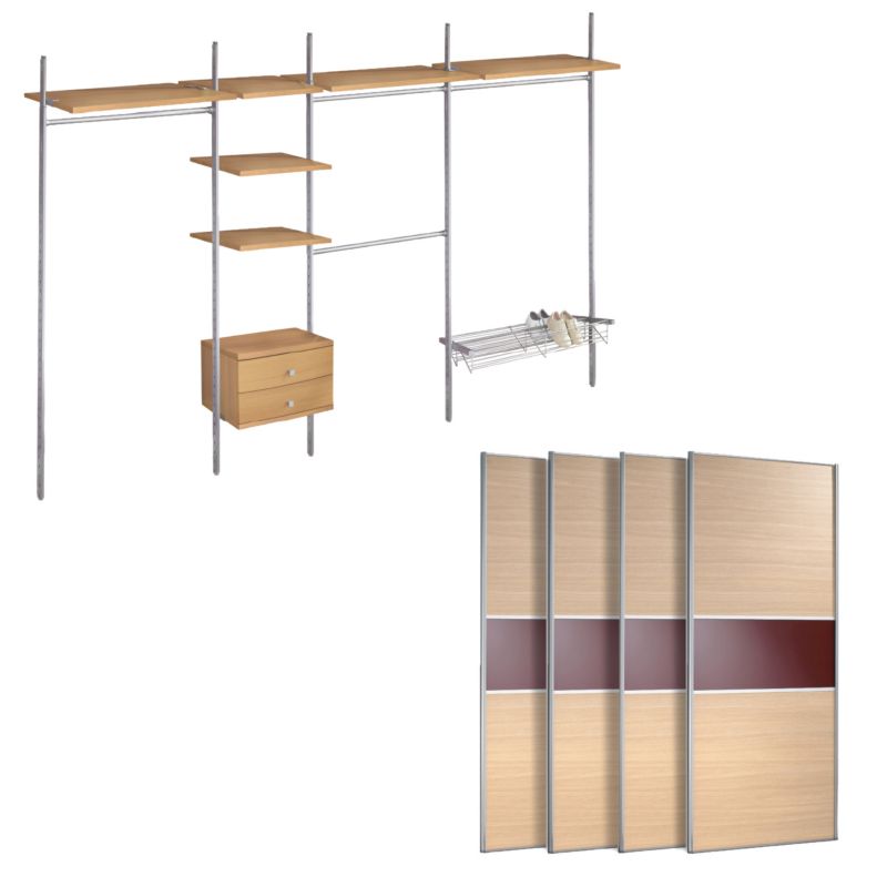 Style and Maroon Glass Sliding Wardrobe