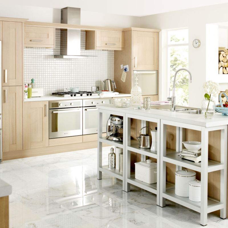 Cooke and Lewis Kitchens Cooke and Lewis Oak Veneer Shaker Pack P  Drawerline Door and Drawer Front 450mm