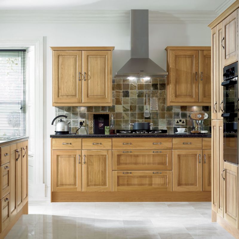 Cooke and Lewis Kitchens Cooke and Lewis Solid Oak Classic Pack P  Drawerline Door and Drawer Front 450mm