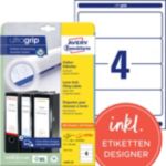 Avery Zweckform Blockout Ordner Etiketten DIN A4 Wei kurz 61 x 192 cm 100 Stueck