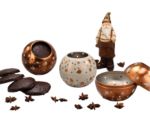 Set Windlicht mit 4 Schokoladenkuchen