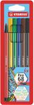 Stabilo Pen 68 Faserschreiber Faserschreiber 10 mm Farbig sortiert 6 Stueck