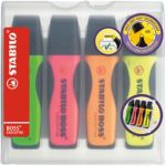 STABILO BOSS Executive Textmarker Keilspitze 2 5 mm Farbig sortiert 4 Stueck