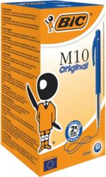 BIC M10 Balpen 07 mm Blauw Met drukknop 50 Stuks