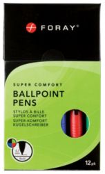FORAY Super Comfort Balpennen 06 mm Kleurenassortiment Drukknop 12 Stuks