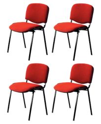 Conferentiestoelen stapelbaar Rood 4 Stuks 4 Stuks