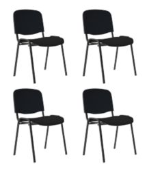 Conferentiestoelen stapelbaar Zwart 4 Stuks 4 Stuks