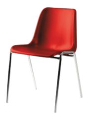 Stapelbare kuipstoel rood 43 b x 39 d cm verkocht per 4