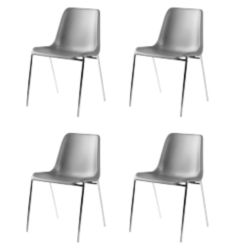Stapelbare kuipstoel grijs 43 b x 39 d cm verkocht per 4