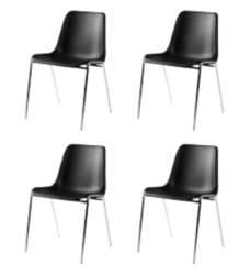 Stapelbare kuipstoel zwart 43 b x 39 d cm verkocht per 4