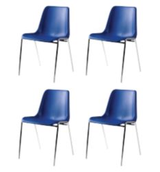 Stapelbare kuipstoel blauw 43 b x 39 d cm verkocht per 4