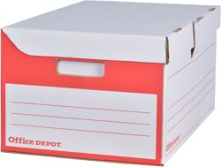 Office Depot Container voor A4 archiefdozen Rood Karton Met fliptopdeksel 354 x 545 x 255 cm 10 Stuks