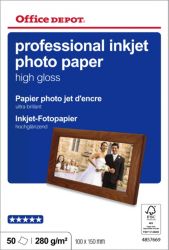 Office Depot Professional Inkjet fotopapier 10 x 15 cm Hoogglans Wit 50 Vel