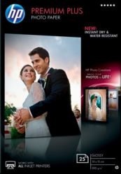 HP Premium Plus Inkjet fotopapier 10 x 15 cm Glanzend 300 g m2 Wit 25 Vel